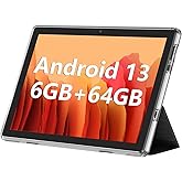 Android Tablet, 10.1 inch Android 13 Tablets 6GB RAM 64GB ROM 1TB Expand, 1280x800 IPS HD Touchscreen,6000mAh Battery, Blueto