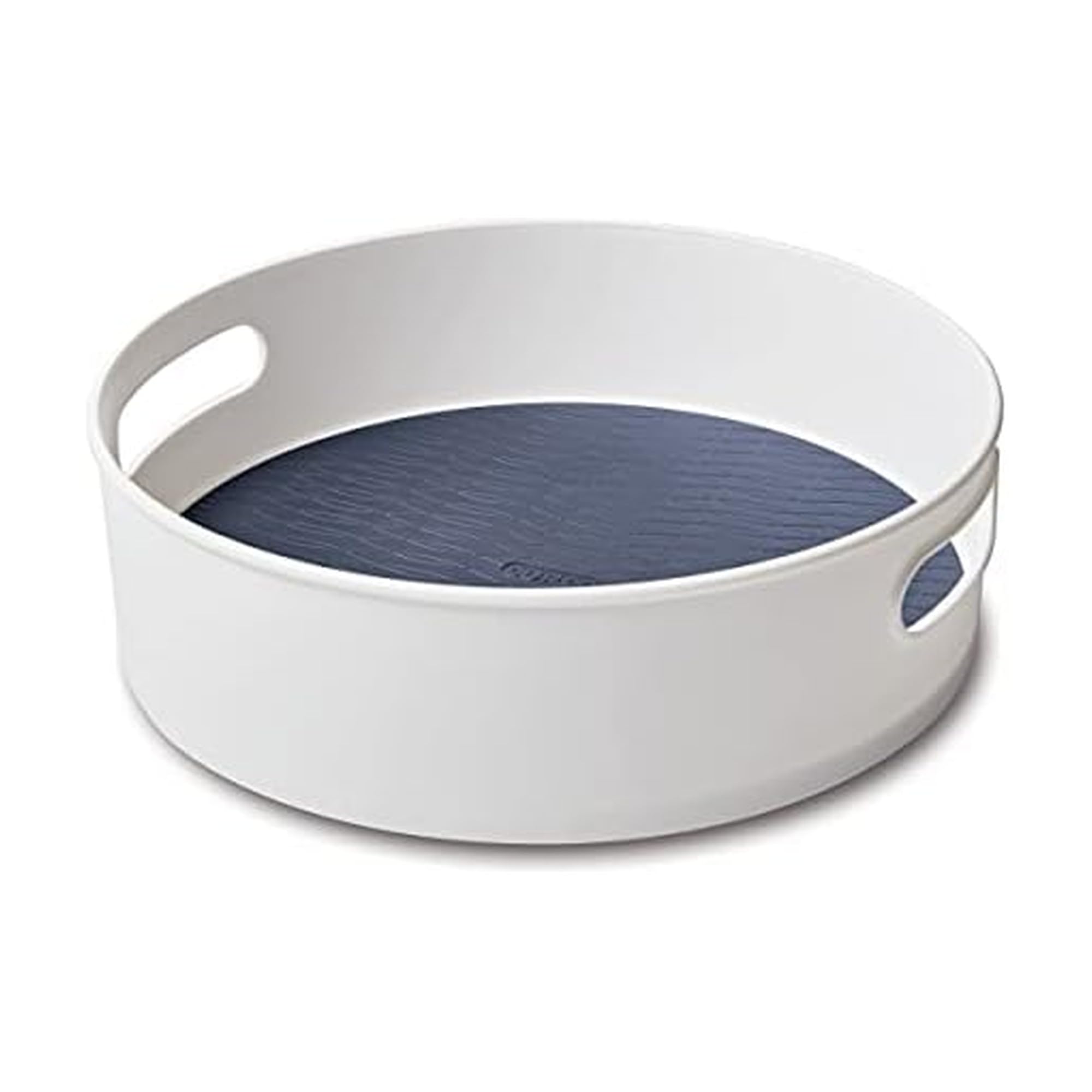 Copco Non-Skid Pantry Cabinet Kitchen Refrigerator Storage Turntable, 12-Inch, White and Blue