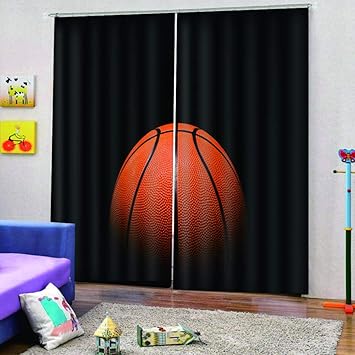 Wohnzimmer Schlafzimmer Gardinen，Basketball(220X215Cm) Polyester