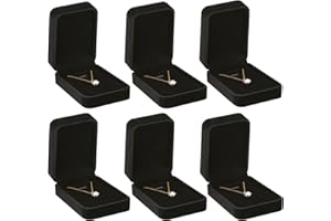 LETURE 6 Pieces Velvet Jewelry Gift Boxes for Necklace Pendant Bracelet Ring Earring, Jewelry Storage Display Case for Christmas Wedding Engagement Birthday Anniversary (Pendant Box STYLE-6PCS)