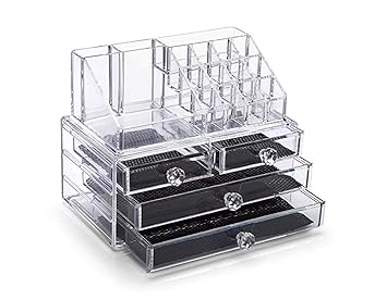 Acryl-Aufbewahrungsbox für Kosmetik, transparent, 20 Teile mit