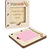 Teacher Appreciation Gifts for Women, Wooden Self-Stick Note Pads Holder Compatible with Post It Sticky Notes 3 in x 3 in, Thank You Gifts from Students for Teacher Office Supplies (Pencil-Pattern)