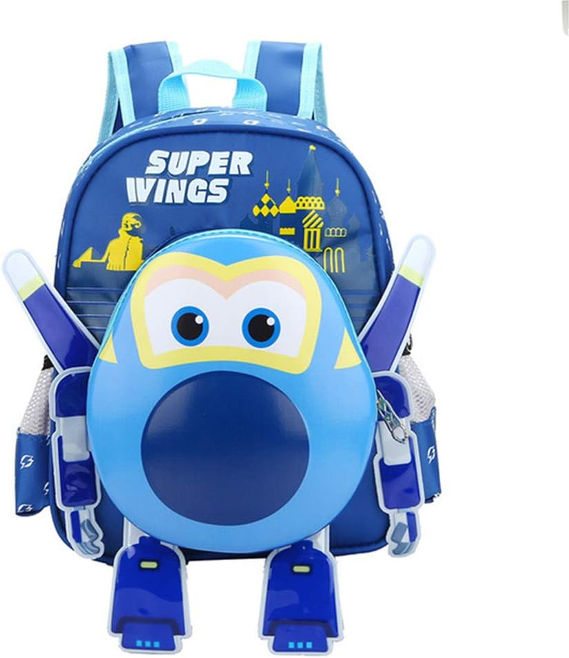 Toddler Backpack XYDBB Children's Backpack 3D Cartoon Plush Super Wings Animal Kids Plush Bags Girls Boys 30 * 24.10cm Blue