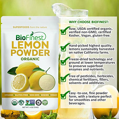 image for Biofinest Lemon Powder - 100% Pure Antioxidants Superfood - USDA Certi