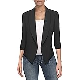 Hybrid & Company Versatile and Modern Women's Nylon Ponte De Roma Open Blazer Jacket