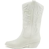 Soda Women's Mug Round Toe Faux Suede Stacked Heel Western Ankle Bootie