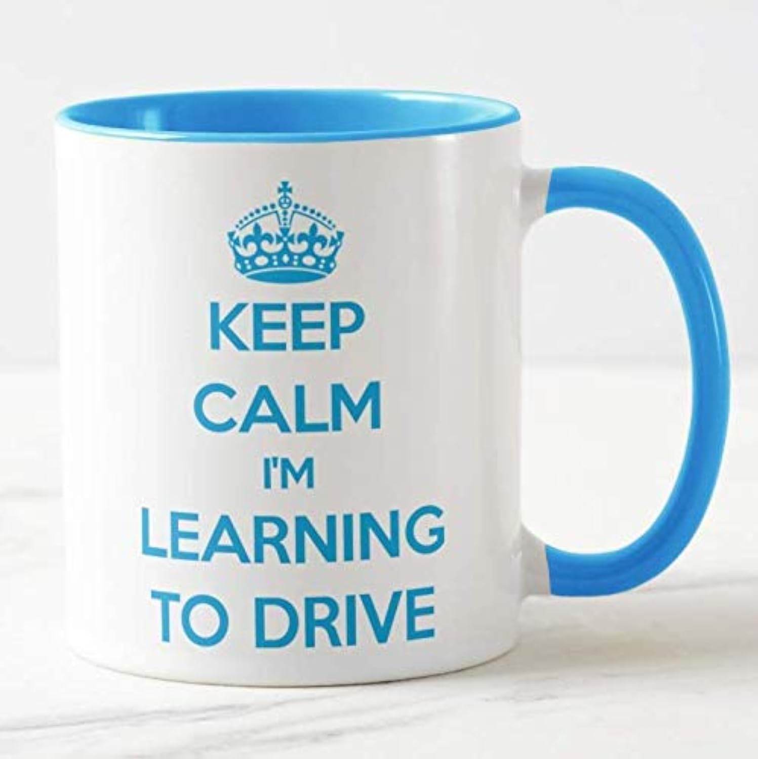 Vixar Keep Calm I'm Learning to Drive Coloured Mug Gift Present Learner Driving Lessons (Blue)