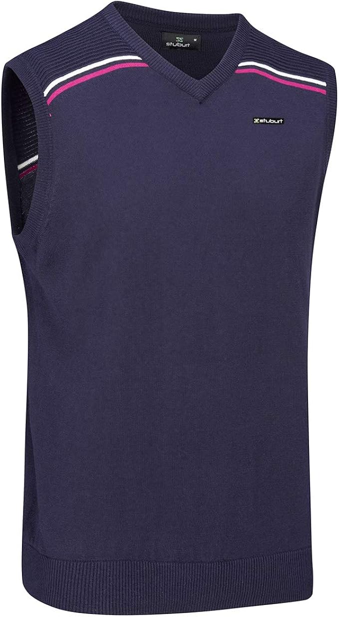 Stuburt Men's Sbknt1048 Mens Golf V Neck Sleeveless Sweater Jumper