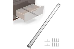 homdiy 5 Pack 14 Inch Heavy Duty Center Mount Drawer Slides for Cabinet and Dresser Bottom Mount Drawer Rails 3/4 Extension Glide Track