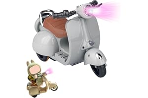 WNRTSA Scooter for La Buu Accessories, Cute Light-Up and Musical Seat with 360° Rotation, Fits 17cm Labuu Dolls – Perfect for Labub Collectors , Batteries Not Included (Grey)