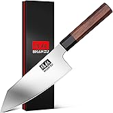 SHAN ZU 6 Inch Chef Knife for Small Hands, Japanese High Carbon Steel Kitchen Knife, Multi-function Mini Size Sharp Cooking & Sashimi Knife with Ergonomic Red Sandalwood Handle