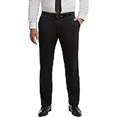 Expandable Waist Men's Flat Front Dress Pants Regular fit Business Casual Pants for Men