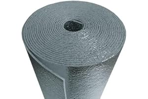 TRADE WINDS USEP (48" X 10FT) 5mm R8 Reflective Foam Core Insulation Radiant Barrier Double Sided Aluminum Foil Cold and Heat Shield Thermal Insulation for Ceilings Walls Steel Buildings Roofing HVAC Etc
