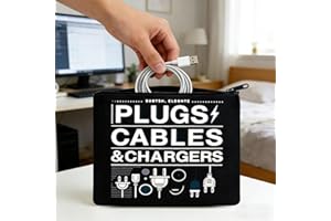 Plugs Cables Chargers Organizer Makeup Bag Tech Toiletry Pouch for Travel Waterproof Shower Bag Electronics Accessory Case Gi