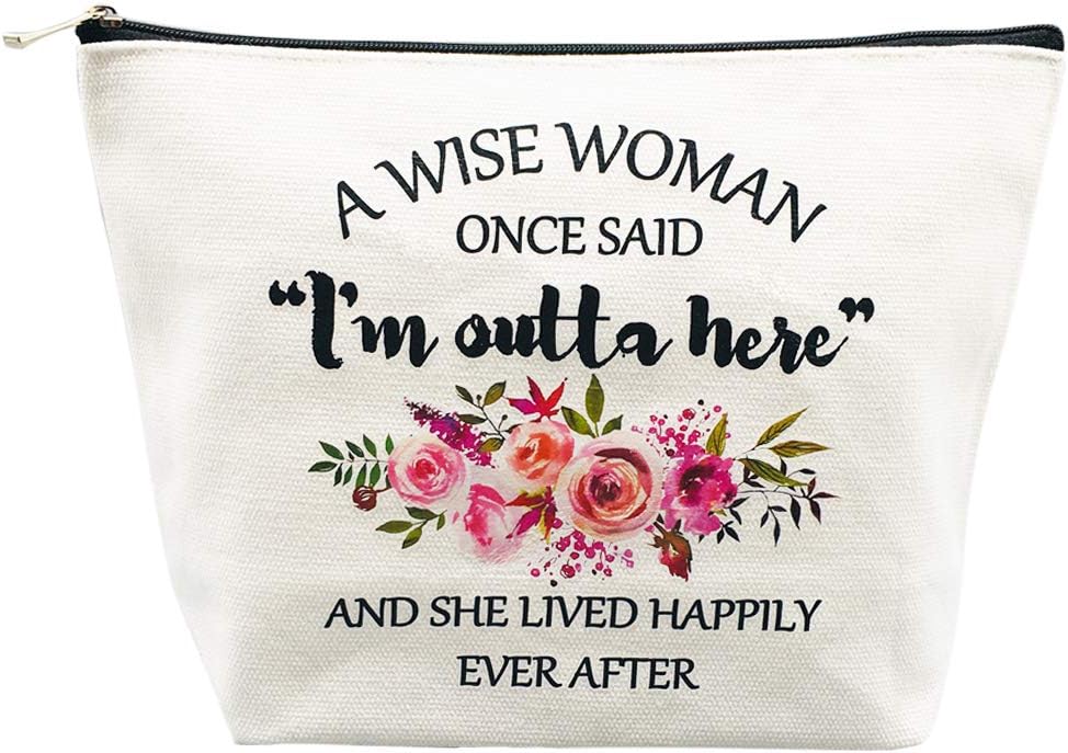 Retirement Gifts for Women Best Friends Wife Mom Grandma Coworkers Boss Nurse Teachers Retirees Colleagues Work BFF Bestie Funny Birthday Retired Makeup Bag
