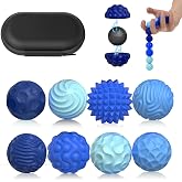 Magnetic Sensory Fidget Balls (8PCS), Weighted Magnet Balls Fidget Toys | For Teens Adult ADHD Autism Anxiety, Quiet Stress Relief Office Desk Gadgets, Hand Therapy Sensory Toy Items Gift (Blue)