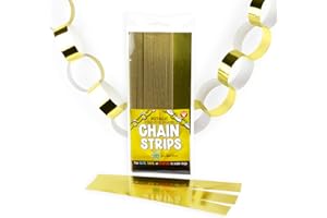 Hygloss Products Super Chain Strips 1" x 8" 48 Metallic Gold Foil Board