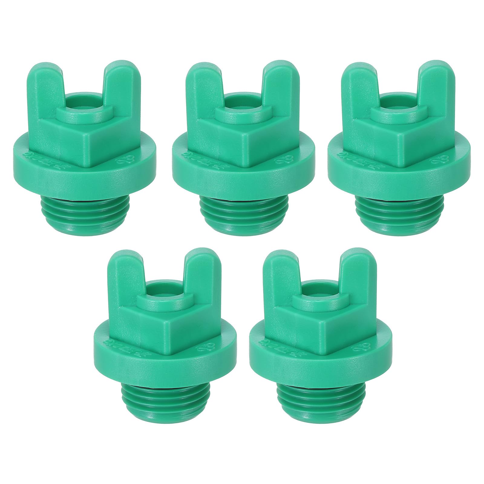 PATIKIL G1/2" Male Thread PPR Pipe Fitting End Cap Connector Plug with Butterfly, 5Pcs Garden Irrigation Water Tubing Stopper for Preventing Leakage Green