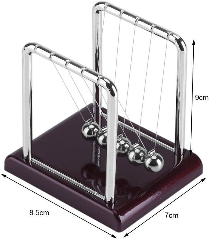 TOPINCN Small Newtons Cradle, 5 Physical Swinging Balls Educational Toy Balance Magnetic Ball Home Office Desk Fun Decor Birthday Gifts - Image 3