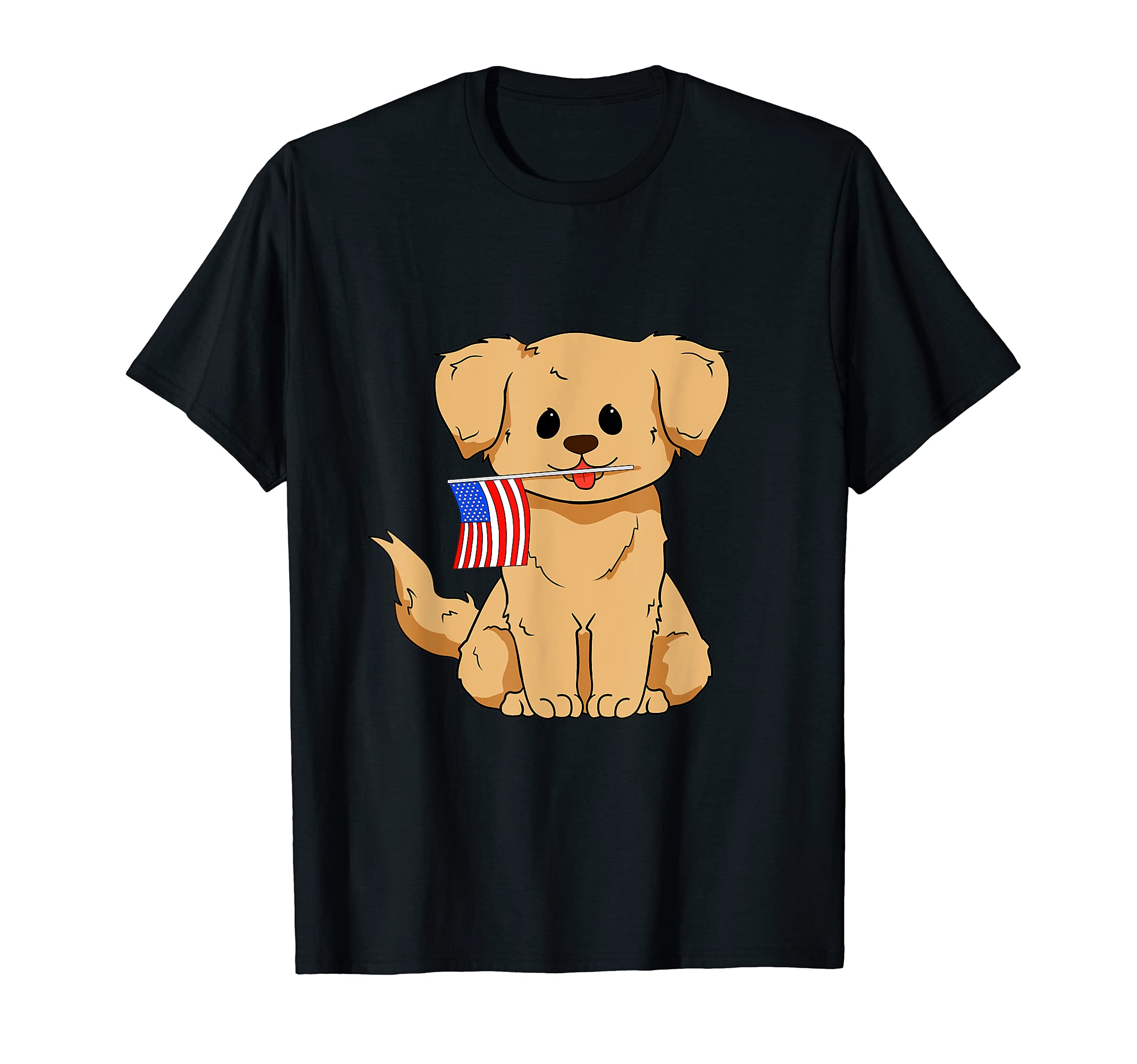 Golden Retriever Dog 4th of July America Independence Day T-Shirt