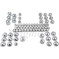 AfterMokit Replacement Engine Bolt Head Covers Nut Topper Caps for Harley Davidson Dyna 1999-2005 86 Pieces Complete Kit ABS Chrome