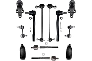 Detroit Axle - Front 12pc Suspension Kit for 2007-2008 Hyundai Entourage, 2006-2012, 2014 Kia Sedona, 4 Front and Rear Sway Bars 2 Lower Ball Joints 4 Outer and Inner Tie Rods 2 Boots & Bellows