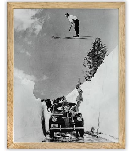 Amazon.com: Vintage Ski Jump Black & White Photography: 16x20