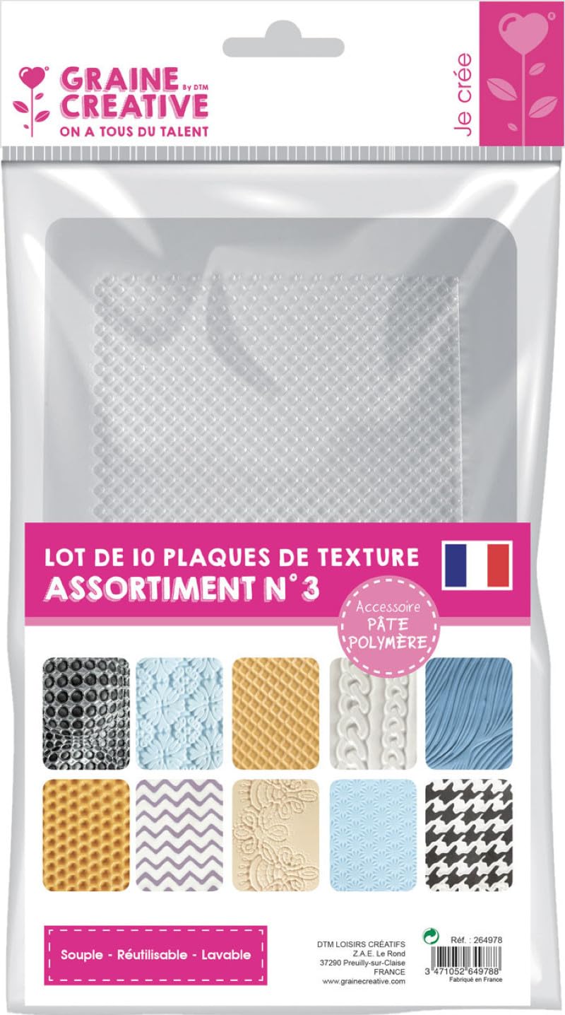 10 x Polymer Clay Texture Plates