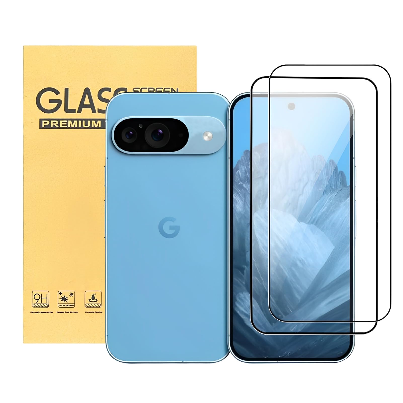Photo 1 of Eiyikof 2-Pack Screen Protector Tempered Glass for Google Pixel 9 2024 (6.3 inch) with Fingerprint Unlock Compatible for Google Pixel 9