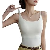 SZMUHLNY Womens Camisole Built in Shelf Bra Tank Top Square Neck Halter Tops Spaghetti Strap Cami