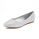 DREAM PAIRS SOLE FANCY Women's Casual Pointed Toe Ballet Comfort Soft Slip On Flats Shoes SILVER SIZE 9.5