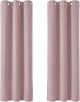 Deconovo Curtains Thermal Insulated Blackout 2 Panels Pink 42 x 90 Inch