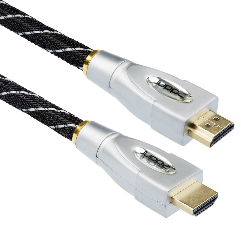 Juppa® PRO HDMI 2.0 High Speed 2 Meter Cable with Ethernet, (ARC) and CEC, Nylon Braided Multiple Shielding, 24k Gold Connector
