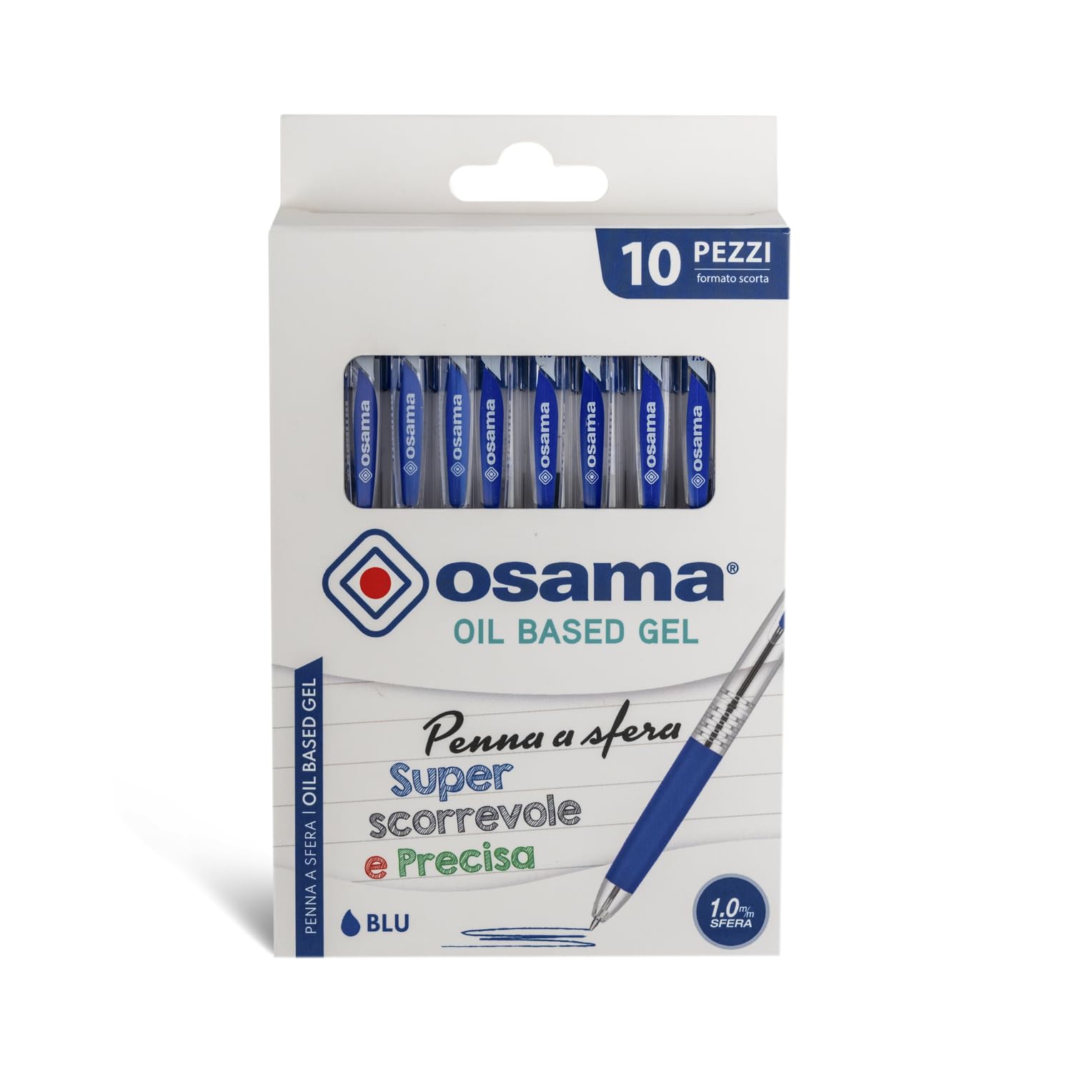 Osama OBG Locking Ballpoint Pen Pack of 10 Blue