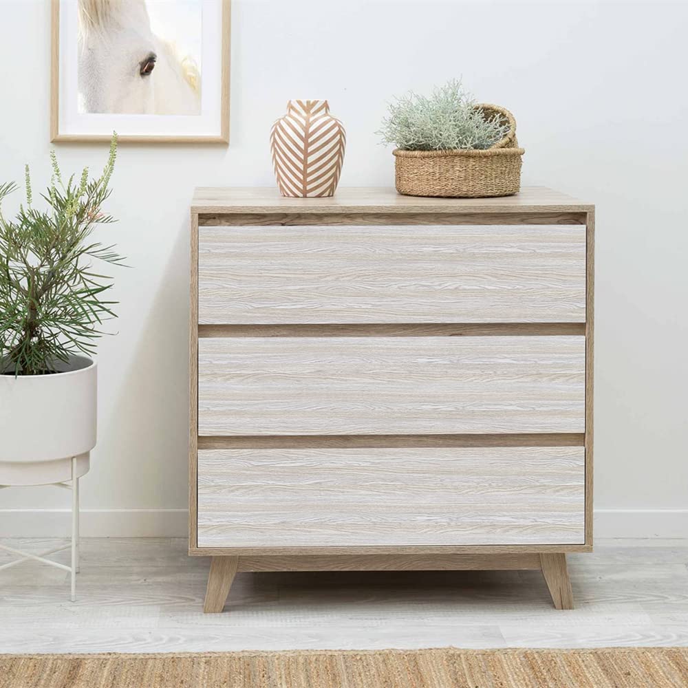 JOLIHOME Gray-Brown Wood Grain Effect Wallpaper Sticky Back Plastic Wall Sticker Board Peel and Stick Contact Paper Roll for Bathroom Bedroom Worktop Table DIY Decor Removable Waterproof 44.5x500cm