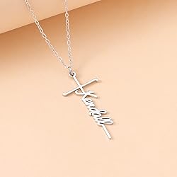 Lcherry Kendall Name Cross Necklace Personalized