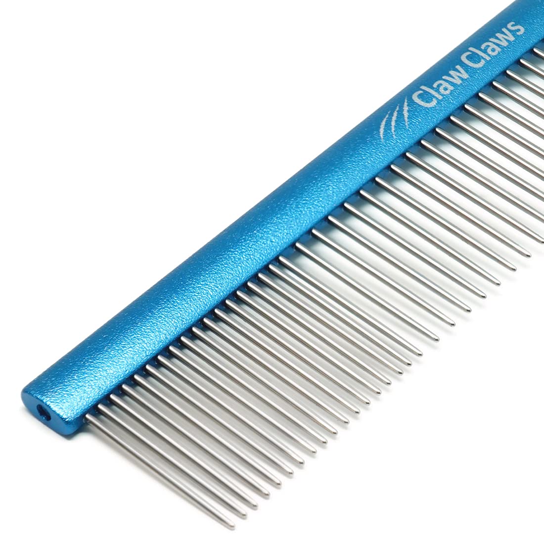 Claw Claws Greyhound Grooming Comb for Dogs and Cats, Removing and Shedding Matted, Tangled Hair, Metal Oval Handle with Stainless Steel Pins, Detangling Tool, Pet Comb (20% Narrow Spacing-BLM)