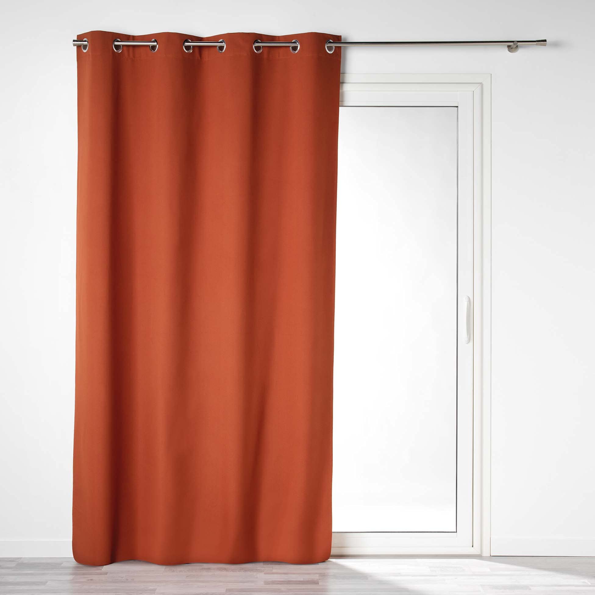 Douceur d'Intérieur Terracotta Eyelet Curtain 140 x 260 cm