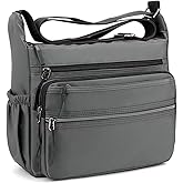 Mudono Messenger Bag for Men Nylon Waterproof Shoulder Bag Multi-pocket Crossbody Bag Daily Travel Bag Lightweight Satchel