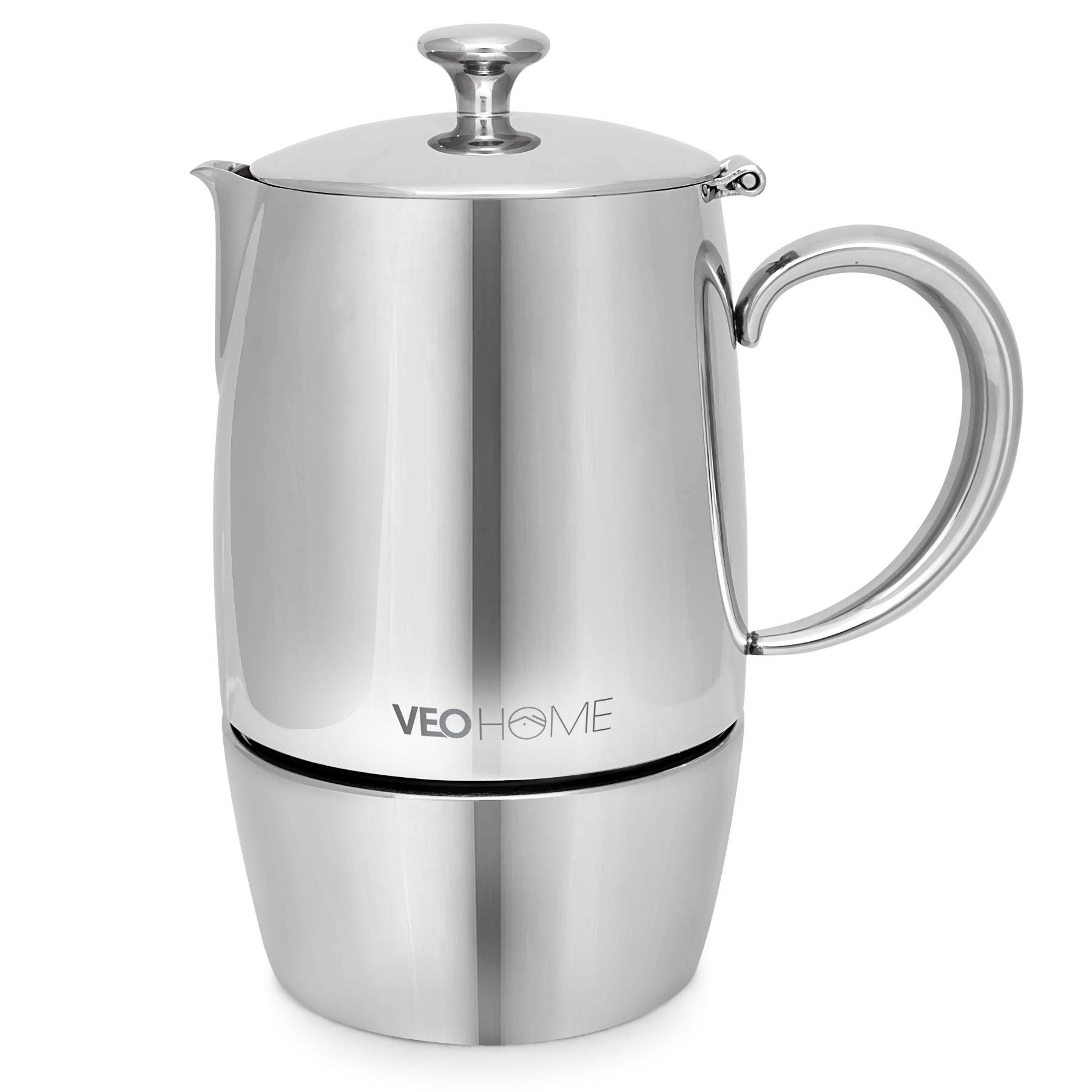 Photo 1 of VeoHome Stovetop Espresso Coffee Maker - l Multi-Stove Stainless Steel Induction Moka Pot (300 mL)