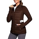 G Gradual Women's Running Fleece Lined Jackets 6 Pockets Lightweight Water Resistant Puffer Jacket for Hiking Travel