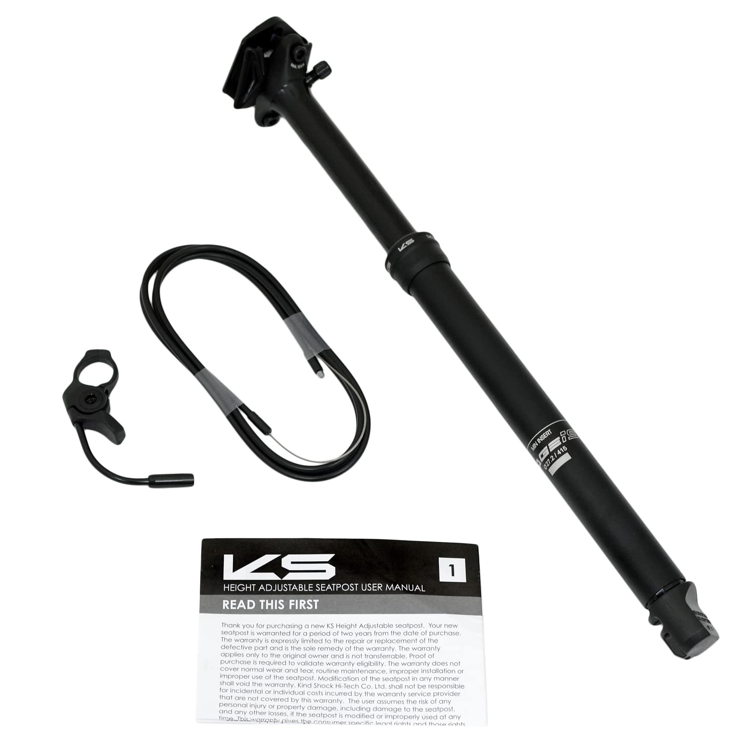 Kind Shock KS Rage-iS Suspension Dropper Seatpost w/ Remote 27.2x415mm T: 100mm, KS2714