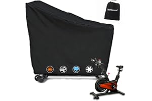 MAWGCOWERD Exercise Bike Cover, Upright Indoor Cycling Protective Cover, Oxford Waterproof Fabric, Windproof, Dustproof, UV Resistant-for Peloton、Schwinn、NordicTrack，Ideal for Indoor and Outdoor Use (Black)