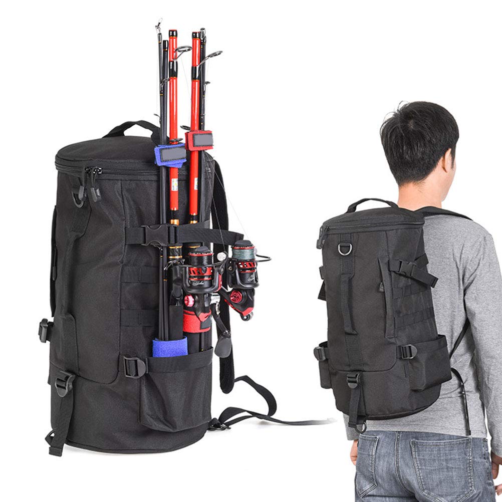 Merkts Large Capacity Fishing Backpack Fishing Gear Backpack with 2 Pockets for Fishing and Outdoor Travel