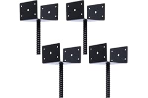 XYADX Concrete Fence Post Holder 6x6 inches 4 Pack, U Shape Fence Post Base Anchor Pergola Brackets