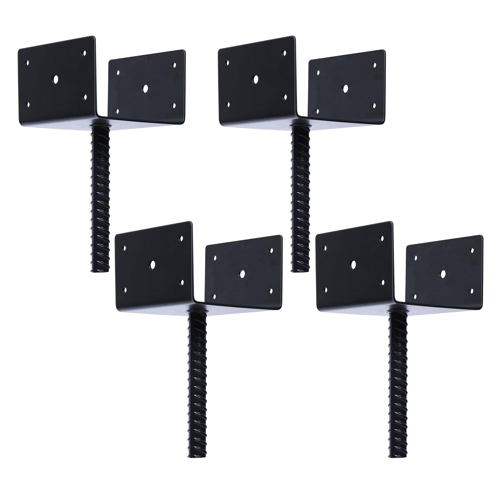 Photo 1 of XYADX Concrete Fence Post Holder 6x6 inches 4 Pack, U Shape Fence Post Base Anchor Pergola Brackets