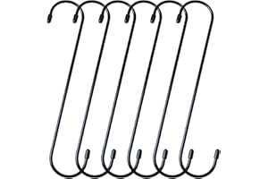 YourGift 6 Pack 10 Inch Extra Long Heavy Duty S Hooks for Hanging Plant, Closet, Flower, Basket, Garden, Patio, Bird Feeder (