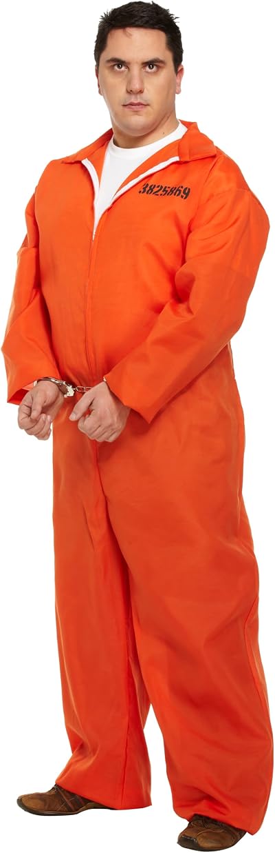 HENBRANDT Orange Prison Jumpsuit XL Convict Boiler Suit Costume