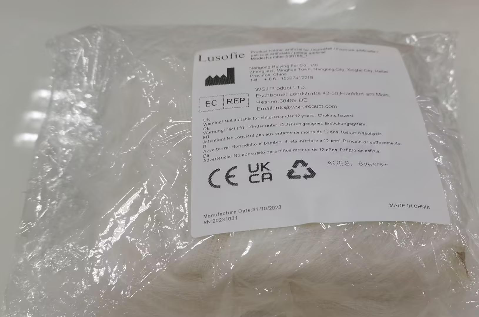 Lusofie Shaggy Plush Faux Fur Fabric Precut Strips 2x60inch White Fur Fluffy Fuzzy Craft Fur for Gnomes Beard Santa Claus Hair Dwarf Cosplay Costume DIY Craft Christmas Decoration