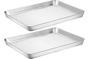 Baking Sheet Cookie Sheet Set of 2, Umite Chef Stainless Steel Baking Pans Tray Professional 18 inch, Non Toxic & Healthy, Mirror Finish & Rust Free, Easy Clean & Dishwasher Safe